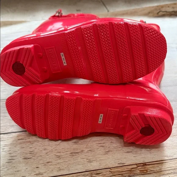 Hunter Original Tall Hot Pink Glossy Rain Boots - Size 8 LIKE NEW - Picture 5 of 6